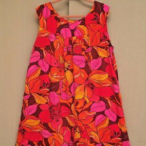 Vintage 60s 70s Hawaiian Aloha Dress Psychedelic Neon Mod Luau Muu Muu Ui-Maikai